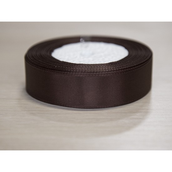 Лента репсовая  25 мм*20ярдов (цв. темно-коричневый), цена за катушку